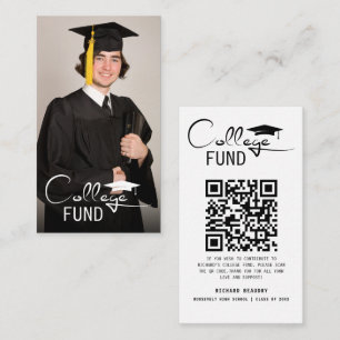 Graduation QR Code College Fund Photo  Enclosure Card