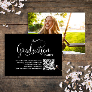 Graduation QR Code Party Invitation Photo Insert