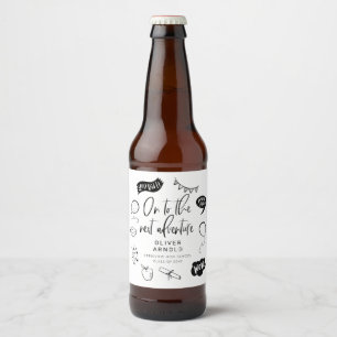 Graduation Quirky Doodle Next Adventure White Beer Bottle Label