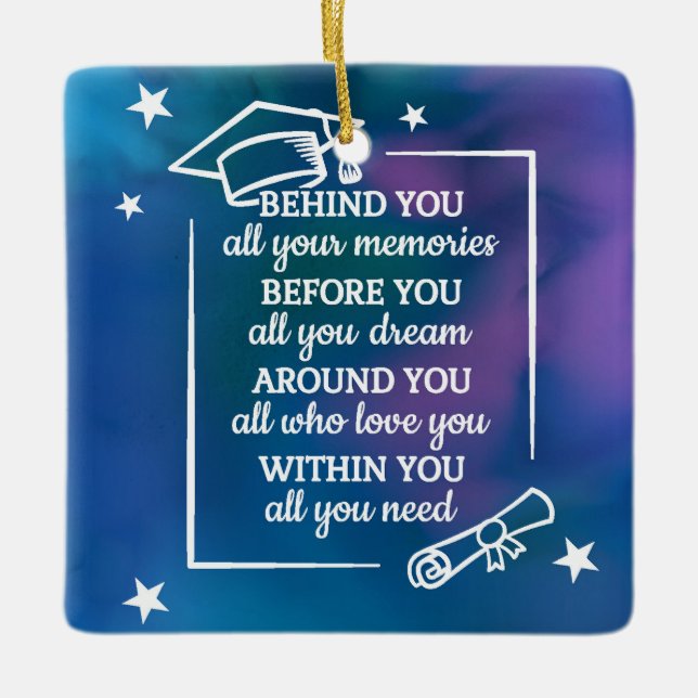 Graduation Quote Ceramic Ornament (Front)