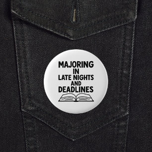 Graduation quote funny 6 cm round badge