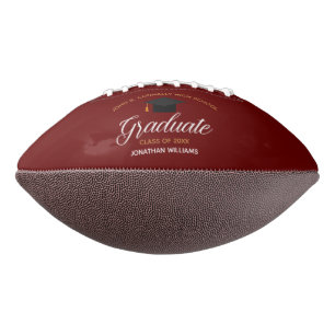 Graduation Red Burgundy Senior Graduate 2023 Football