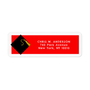 Graduation Red Return Address Labels