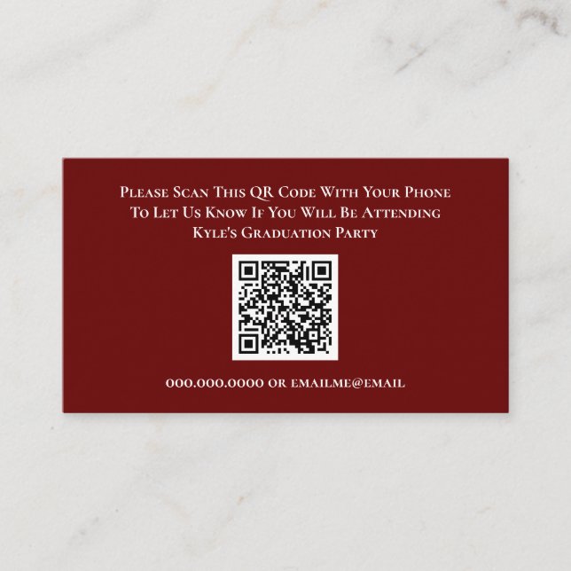 Graduation Red RSVP QR Code Response Card (Front)