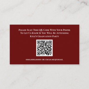 Graduation Red RSVP QR Code Response Card