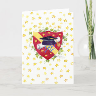 Graduation Religious Star Crest Greeting Card