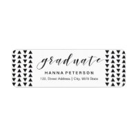 Graduation return address label triangles pattern