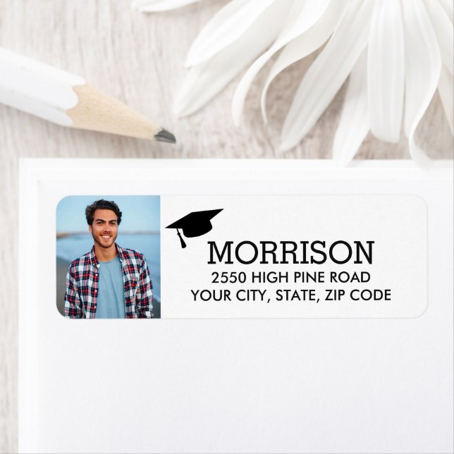 Graduation Return Address Label With Grad Photo (Insitu)