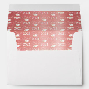 Graduation Rose Gold Class Year Pattern Address Envelope