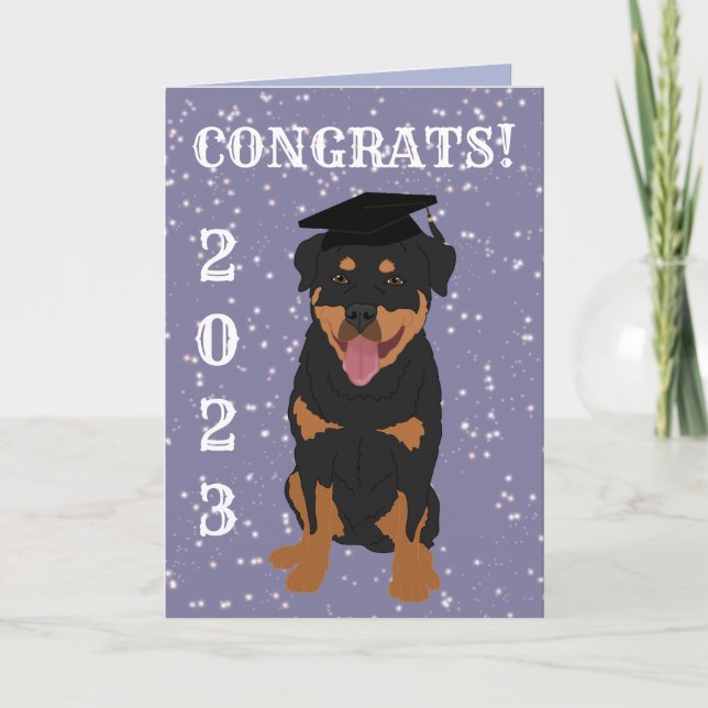 Graduation Rottweiler  Card (Front)