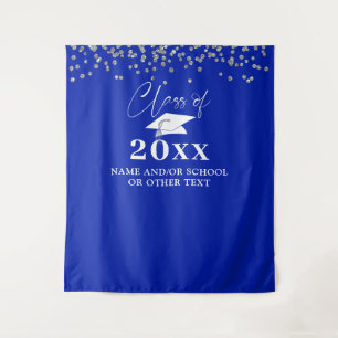 Graduation Royal Blue Class Year Photo Backdrop Tapestry