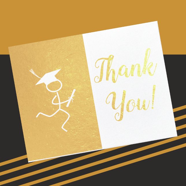 Graduation Runner © Grad Thank You Gold Foil Card (Creator Uploaded)