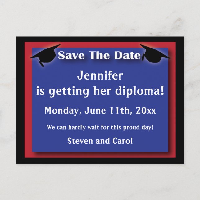 Graduation Save The Date Card (Front)