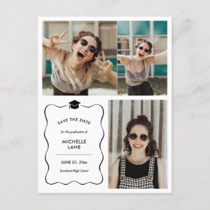 Graduation Save The Date   Modern Photo Collage Postcard