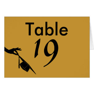 Graduation Sch Colours Blue Gold Table Number