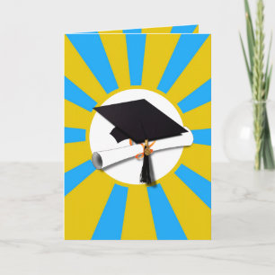 Graduation School Colours Blue And Gold Card