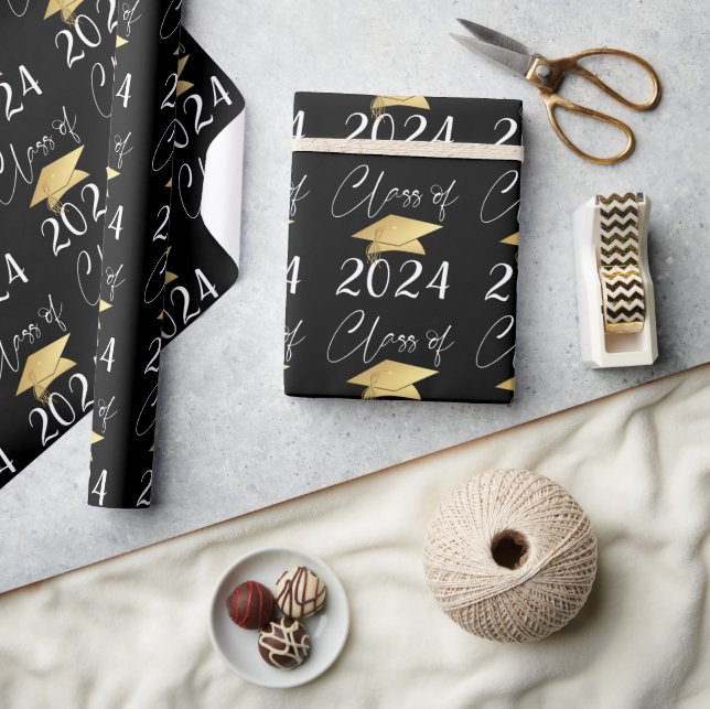 Graduation Script Class Year Custom Colours Wrapping Paper (Crafts)