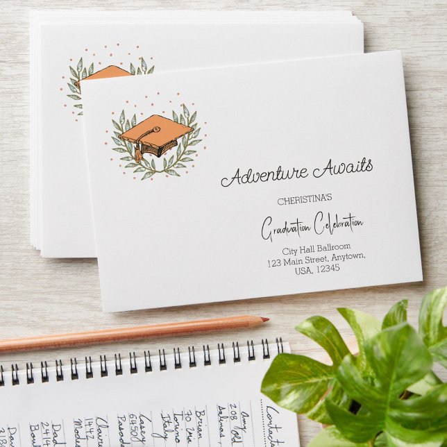 Graduation Script Class Year Return Address  Envelope (Creator Uploaded)