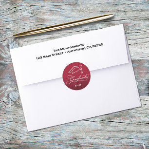 Graduation Script Crimson Envelope Seal