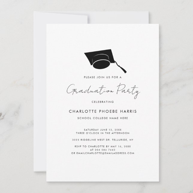 Graduation Script Photo 2026 Grad Party Invitation (Front)