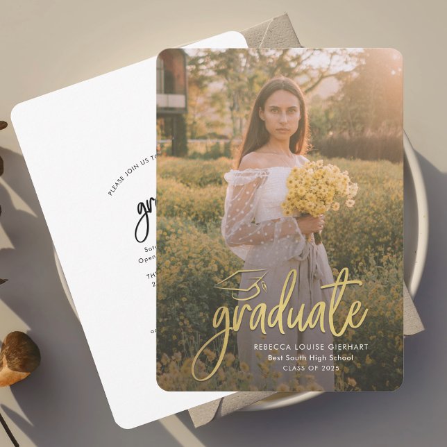 Graduation Script Photo Grad Open House 2025 Invitation (Graduation Script Photo Grad Open House 2025 Invitation)