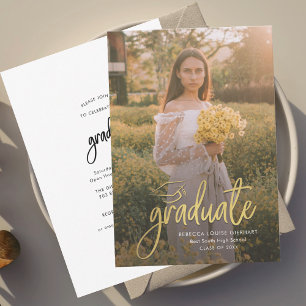 Graduation Script Photo Grad Open House Invitation