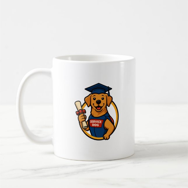 Graduation Service Cute Dog Coffee Mug (Left)