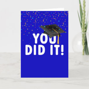 Graduation Sign and Hat in Confetti  Card
