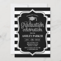 Graduation - Silver Black White Stripes