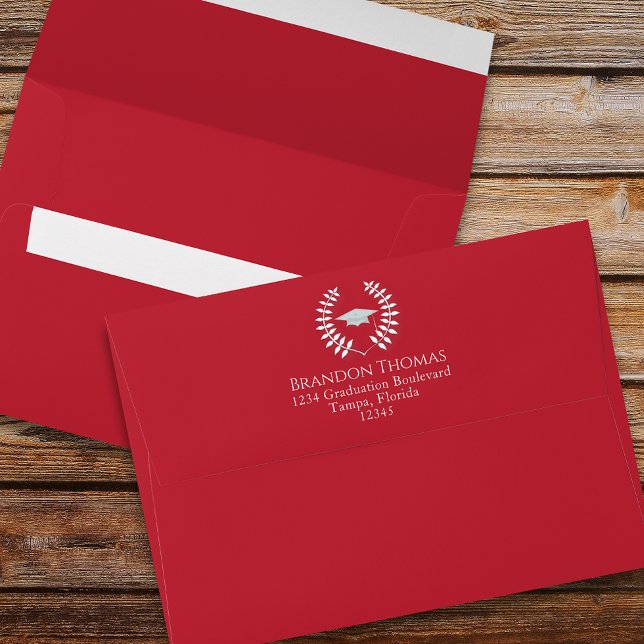 Graduation Simple Modern Classic Cardinal Red Envelope (Creator Uploaded)