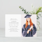 Graduation Simple Modern Minimalist Photo Invitation (Standing Front)