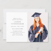 Graduation Simple Modern Minimalist Photo Invitation (Front)