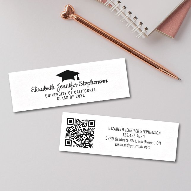 Graduation simple qr code name card (Graduate name insert card with QR Code)