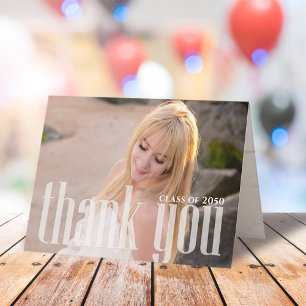 Graduation Simple Thank You Photo Card