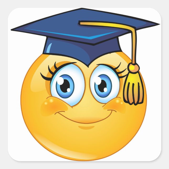 Graduation Smile Face Sticker (Front)