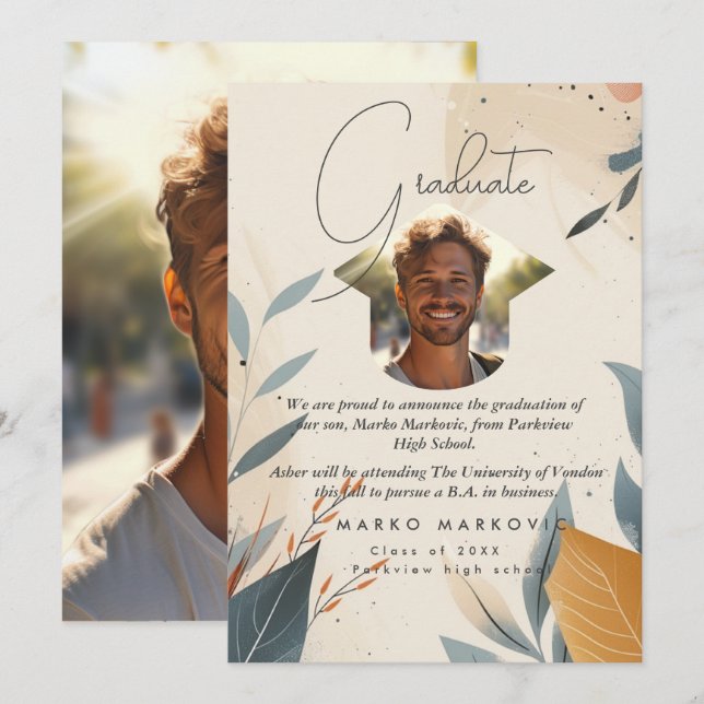 Graduation Son Announcement (Front/Back)