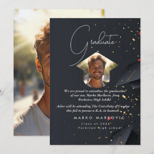 Graduation Son I Grey Announcement