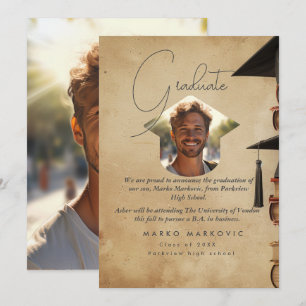 Graduation Son I Rustic Announcement