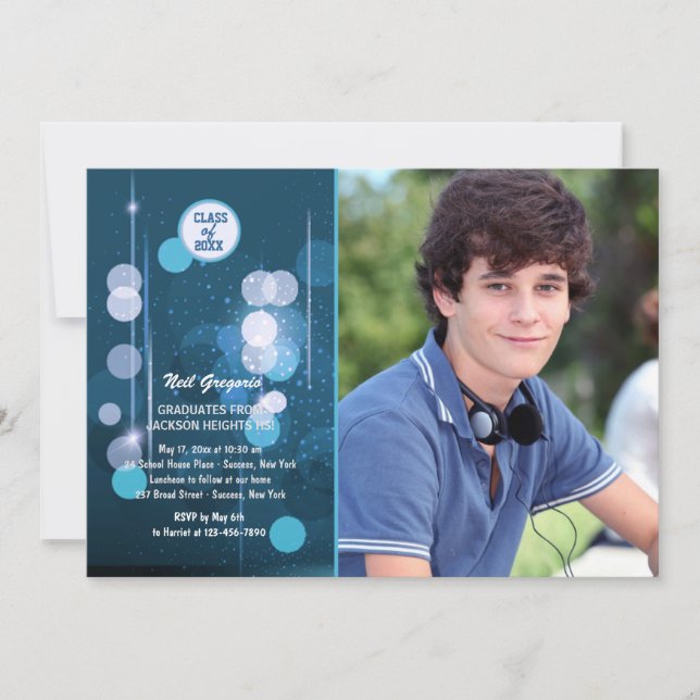 Graduation Sparkles Photo Invitation (Front)