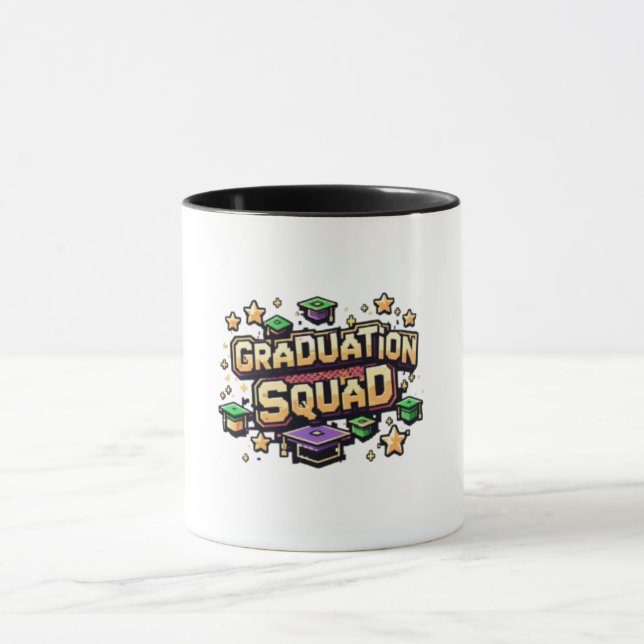 Graduation Squad Pixel Caps Stars Mug (Center)