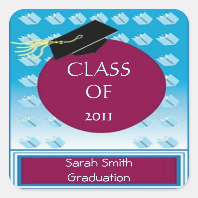 Graduation Square Sticker (Front)
