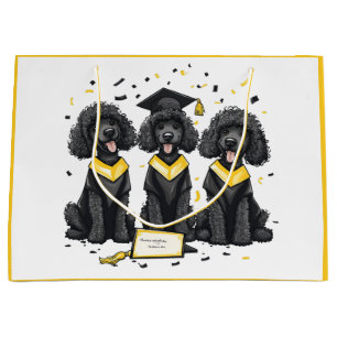 Graduation Standard Poodle Dogs Large Gift Bag
