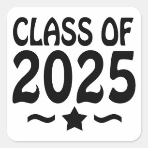 Graduation Star Class of 2025 Square Sticker
