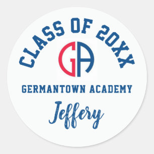 Graduation Stickers Germantown Academy, Custom