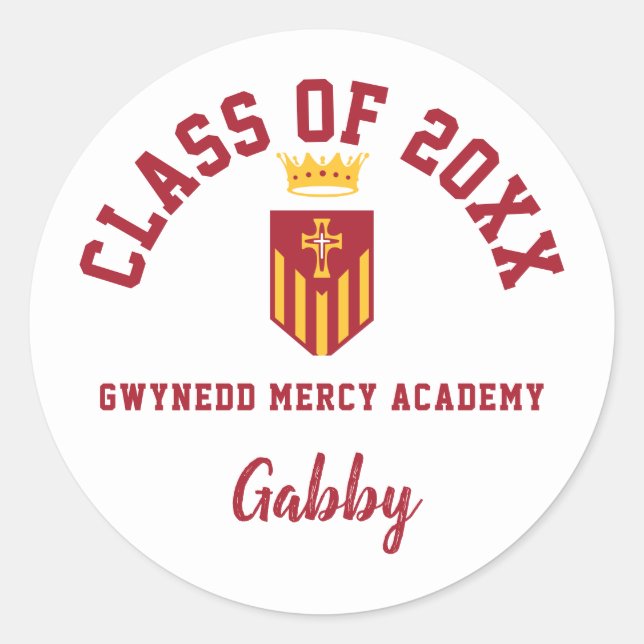 Graduation Stickers Gwynedd Mercy Academy, Custom (Front)