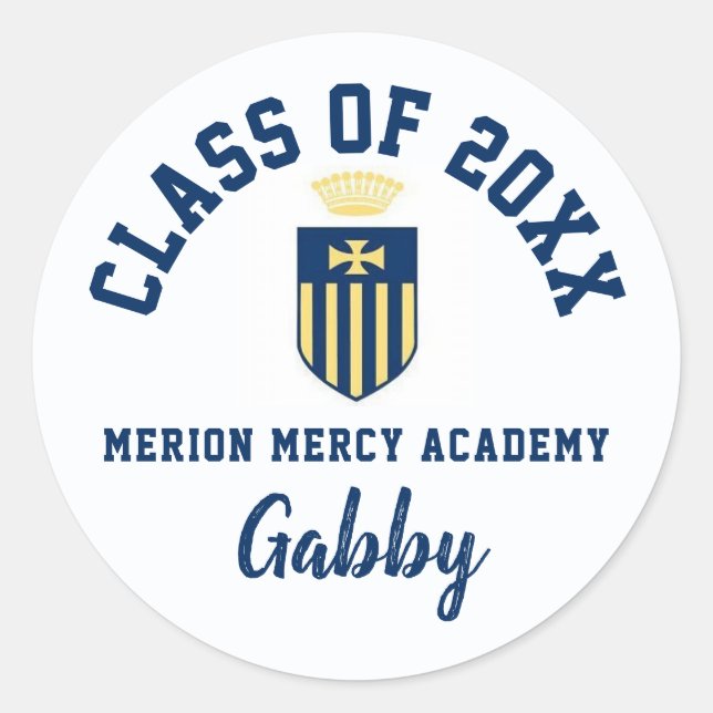 Graduation Stickers Merion Mercy Academy, Custom (Front)