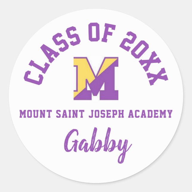 Graduation Stickers Mount Saint Joseph Academy (Front)
