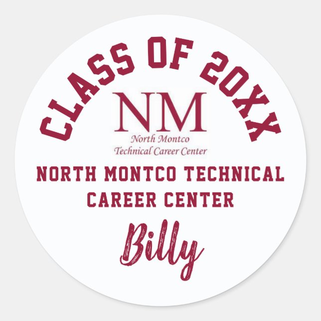 Graduation Stickers North Montco Technical Career (Front)