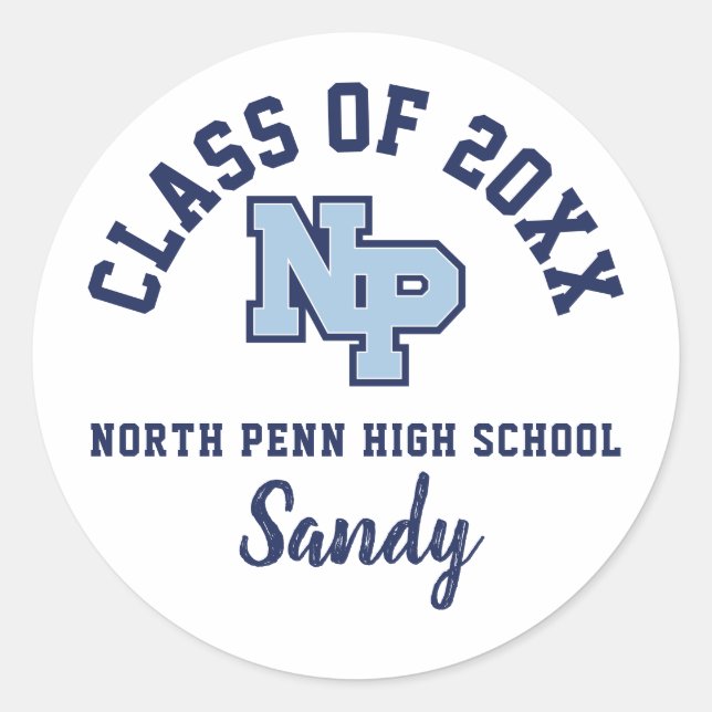 Graduation Stickers North Penn High School, Custom (Front)