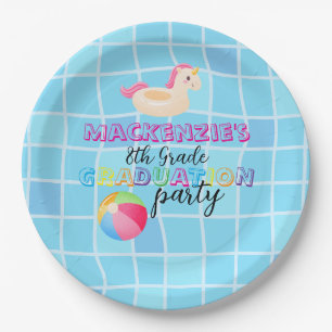 Graduation Swim Party Paper Plate